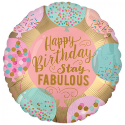 Folieballon Happy Birthday Stay Fabulous 43cm