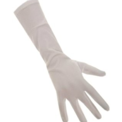 Sint Handschoenen Nylon Lang Wit