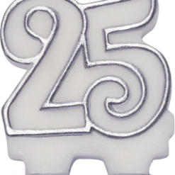 Taartkaarsje 25 Zilver