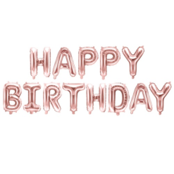 Folieballonnen Set Happy Birthday Rosé Goud
