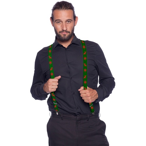 Bretels Kerst Groen Met Rendier