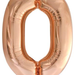 Folieballon Cijfer 0 Rosé Goud 86cm