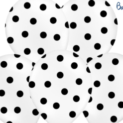 Ballonnen Wit Met Zwarte Stippen 6st