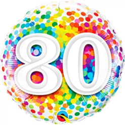 Folieballon Confetti Rainbow 80 46cm