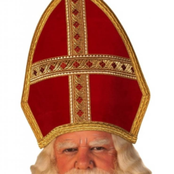 Sinterklaas Mijter Fluweel Standaard Rood