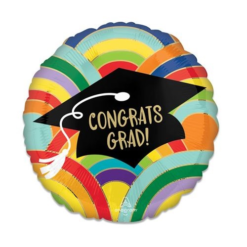 Folieballon Geslaagd Congrats Rainbow 43cm