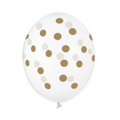 Ballonnen Transparant Met Gouden Stippen 6st