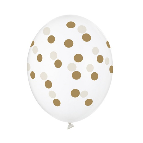 Ballonnen Transparant Met Gouden Stippen 6st