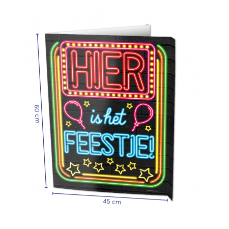 Window Sign Hier Is Het Feestje