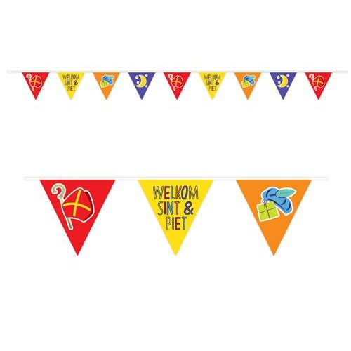 Vlaggenlijn Papier Welkom Sint En Piet 6m