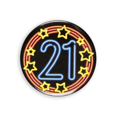 Button 21 Jaar Neon