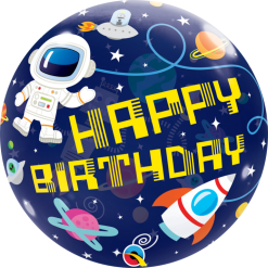 Bubbles Ballon Happy Birthday Space 56cm