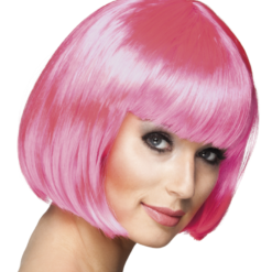 Boblijn Pruik Roze Kort