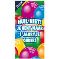 Tissuebox Huil Niet, Je Bent Maar één Jaartje Ouder