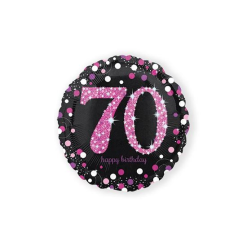 Folieballon Sparkling 70 Jaar Pink 46cm