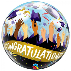 Bubbles Ballon Congratulations Grad Caps 56cm