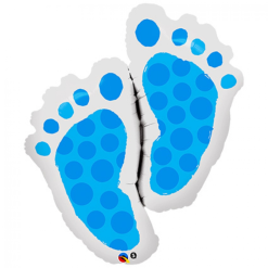 Folieballon Voeten Baby Blauw 89cm