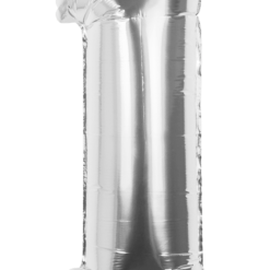 Folieballon Cijfer 1 Zilver 36cm