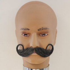 Plaksnor Echt Haar Wilhelm Met Grote Krul Grijs