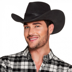 Cowboyhoed Wyoming Zwart Leatherlook
