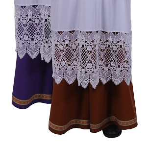 Onderrok Bordeaux Rood Met Goudgalon