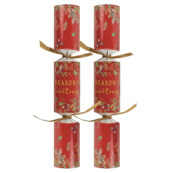 100st. Christmas Crackers Red Seasons Greetings 11 Inch XIGDC2859