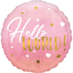 Folieballon Baby Meisje Hello World