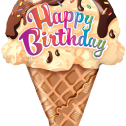 Folieballon Happy Birthday Ijsje 69cm