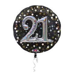Folieballon Sparkling 3d 21 Jaar