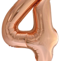 Folieballon Cijfer 4 Rosé Goud 86cm