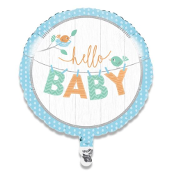 Folieballon Hello Baby Blue 46 Cm