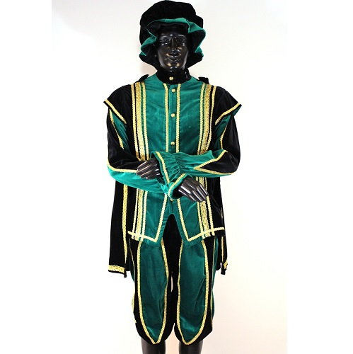 Pietenpak Alicante Met Cape Groen/zwart S OPRUIMING