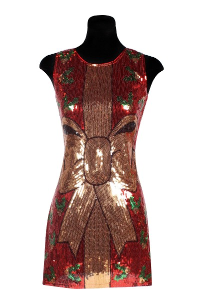 Jurkje Pailletten Rood Met Strik