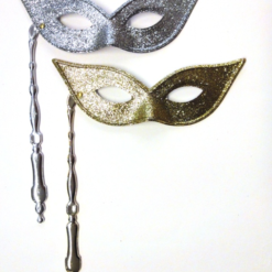 Oogmasker Op Stok Vogelmodel Goud Glitter