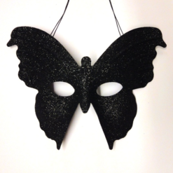 Oogmasker Vlinder Zwart Glitter