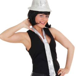 Stropdas Pailletten Zilver