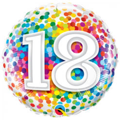 Folieballon Confetti Rainbow 18 46cm