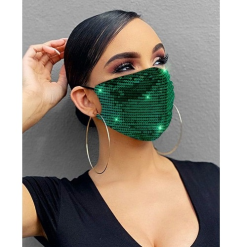 Mondkapje Pailletten Groen