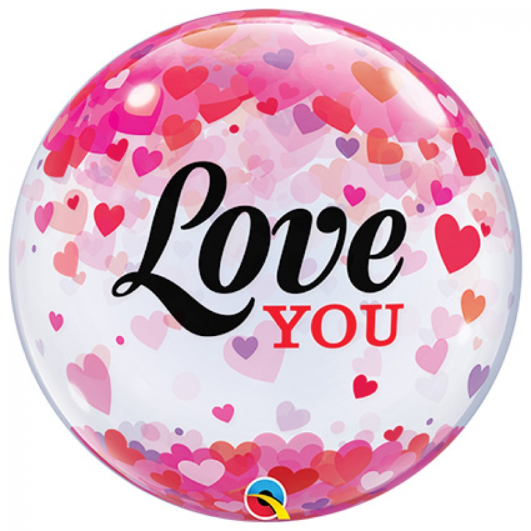 Bubbles Ballon Love You Hearts 56cm