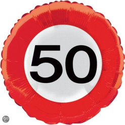 Folieballon Verkeersbord 50 45cm