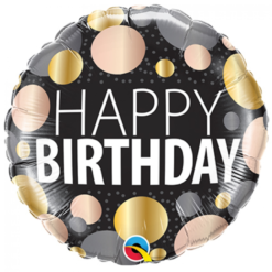 Folieballon Happy Birthday Dots