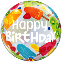 Bubbles Ballon Happy Birthday Ijsje 56cm