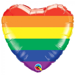 Folieballon Regenboog Hart 46cm