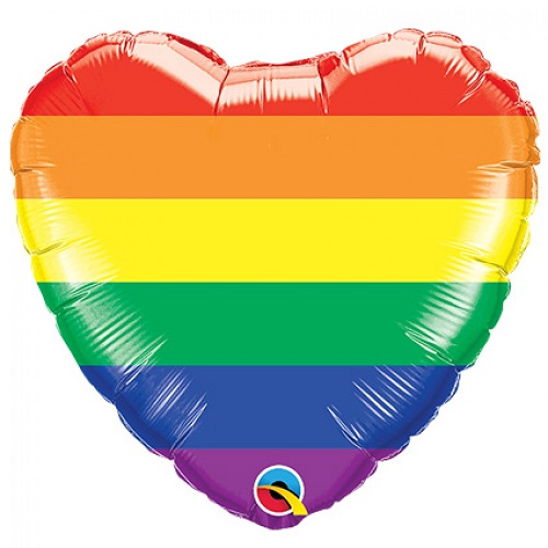 Folieballon Regenboog Hart 46cm