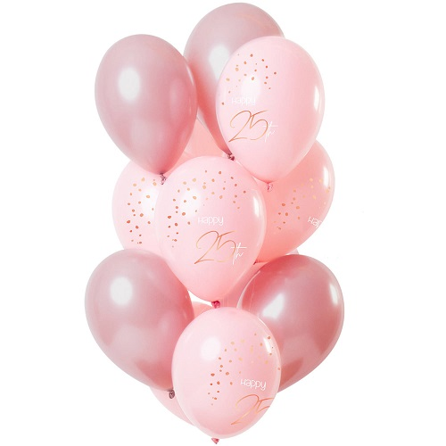 Ballonnen Elegant Lush Blush 25 Jaar 12st