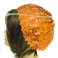 Baret Oranje Pailletten