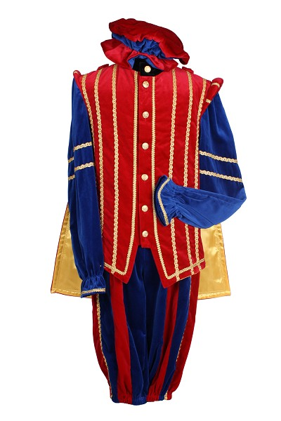 Pietpak Fluweel Marbella Rood/blauw