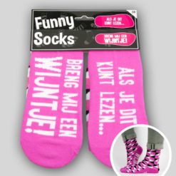 Funny Socks ‘als Je Dit Kunt Lezen, Breng Mij Een Wijntje’