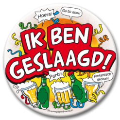 Button XL Ik Ben Geslaagd
