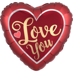 Folieballon Hart Love You Rood